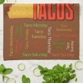 Sparen de Aarde enige Planet met Tacos-schaal Theedoek (Gevouwen)