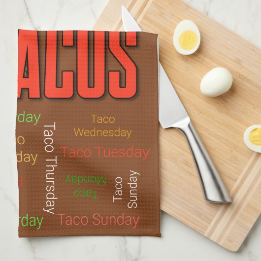 Sparen de Aarde enige Planet met Tacos-schaal Theedoek (Quarter Fold)