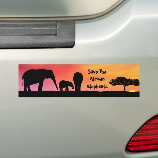 Sparen de Afrikaanse olifanten Bumpersticker (Op auto)