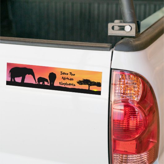 Sparen de Afrikaanse olifanten Bumpersticker (Op Truck)