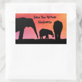 Sparen de Afrikaanse olifanten Rechthoekige Sticker (Tas)