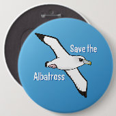 Sparen de Albatross (vlucht) Ronde Button 6,0 Cm (Voorkant /achterkant)