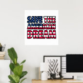 Sparen de Amerikaanse droom Poster (Thuiskantoor)