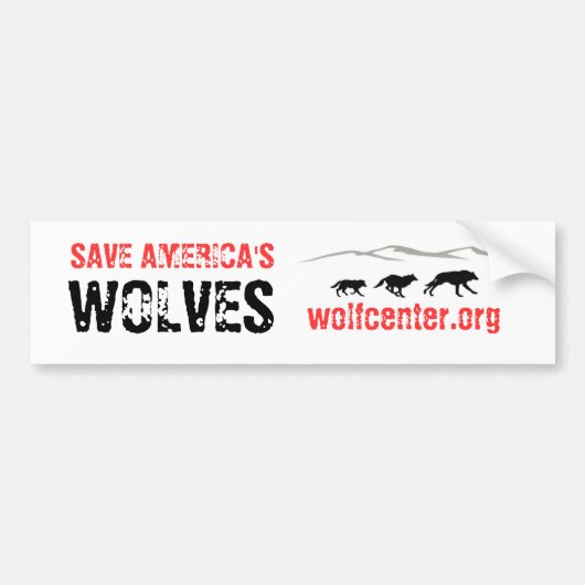Sparen de Amerikaanse Wolven Bumpersticker (Voorkant)