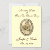 Sparen de Antiek Bride van de Datum Magnetische Uitnodiging (Voorkant)