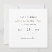 Sparen de Avond Elegant Minimalistisch Modern Gold Save The Date (Achterkant)