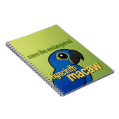 Sparen de bedreigde Hyacinth Macaw Notitieboek (Rechterzijde)