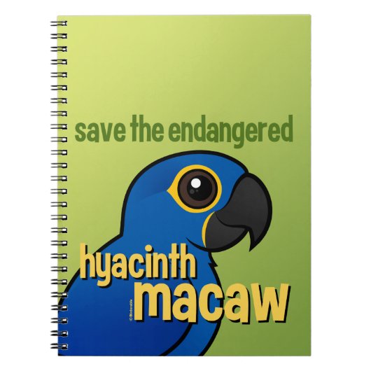 Sparen de bedreigde Hyacinth Macaw Notitieboek (Voorkant)