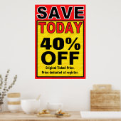 Sparen de BedrijfsTeken/sjabloon van vandaag van h Poster (Keuken)