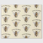 Sparen de Bees Beige Cadeaupapier (Vlak)