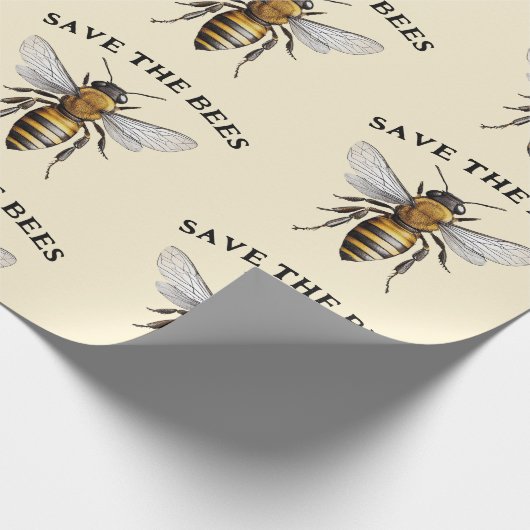 Sparen de Bees Beige Cadeaupapier (Hoek)