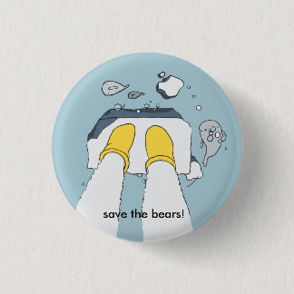 "Sparen de beren!" knoop Ronde Button 3,2 Cm