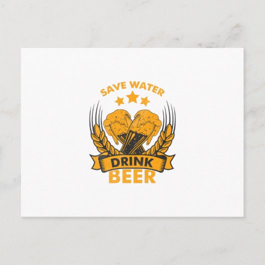 Sparen de Bier van de Drink van het Water Briefkaart (Voorkant)