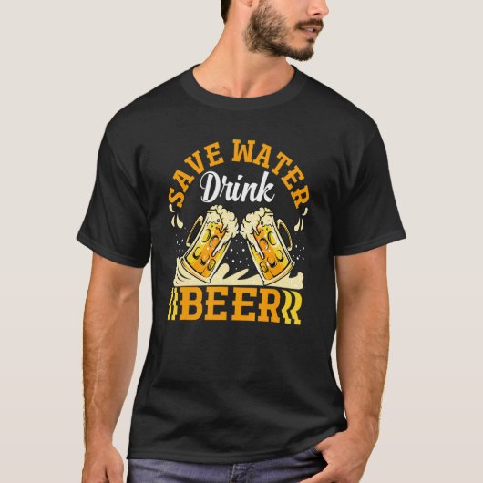 Sparen de Bier van de Drink van het Water Drink T-shirt (Voorkant)