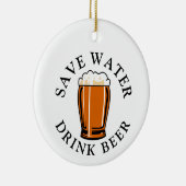 Sparen de Bier van de Drink van het Water Keramisch Ornament (Rechts)