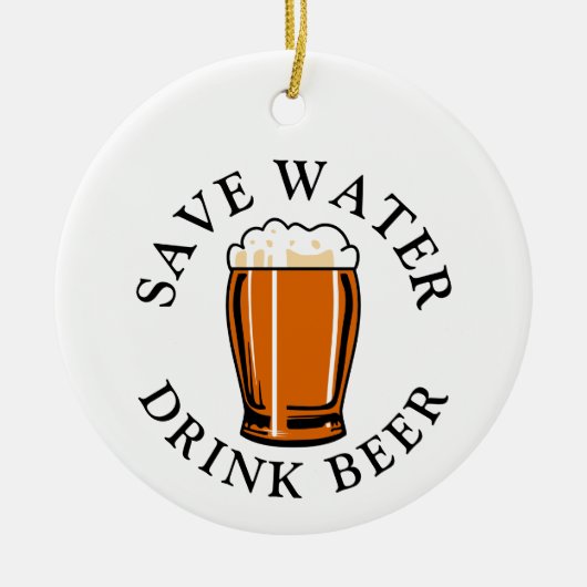 Sparen de Bier van de Drink van het Water Keramisch Ornament (Voorkant)