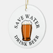Sparen de Bier van de Drink van het Water Keramisch Ornament (Links)