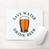 Sparen de Bier van de Drink van het Water Muismat (Met muis)