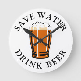 Sparen de Bier van de Drink van het Water Ronde Klok