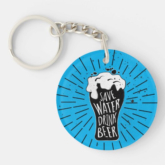 Sparen de Bier van de Drink van het Water Sleutelhanger (Voorkant)