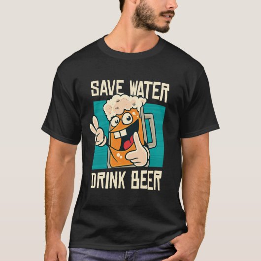 Sparen de Bier van de Drink van het Water T-shirt (Voorkant)