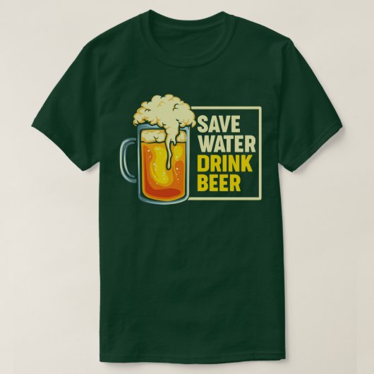 Sparen de Bier van de Drink van het Water T-shirt (Design voorkant)