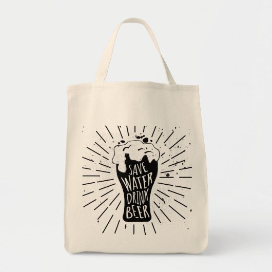 Sparen de Bier van de Drink van het Water Tote Bag (Voorkant)