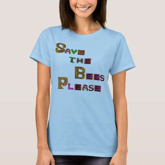Sparen de bijen alstublieft Funky Stijl T-shirt (Voorkant)