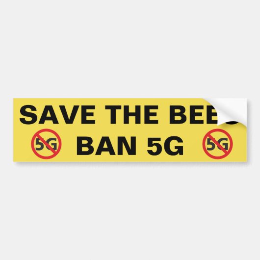Sparen de bijen, Ban 5G bumpersticker (Voorkant)