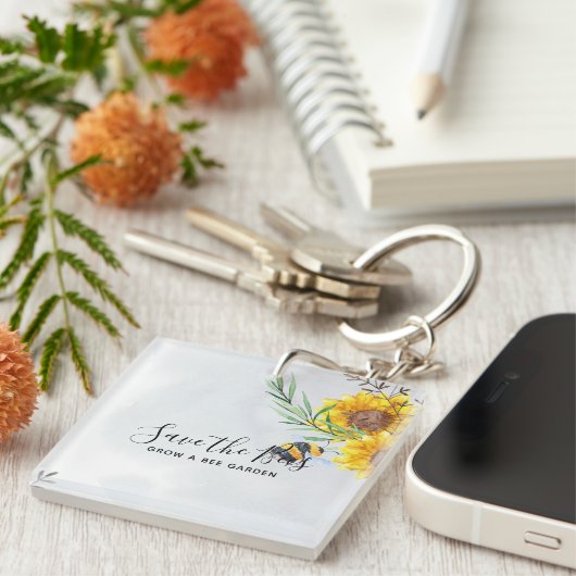 Sparen de bijen - Citaten, Slogans Gezegden Zonneb Sleutelhanger (Voorkant Rechts)