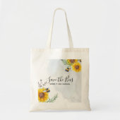 Sparen de bijen - Citaten, Slogans Gezegden Zonneb Tote Bag (Voorkant)