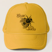 Sparen de bijen  Fuzzy Bumble Bijenimker Trucker Pet (Voorkant)