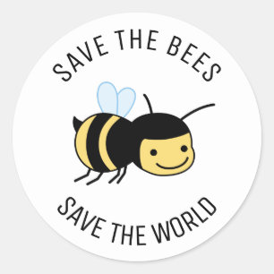 Sparen de bijen, Happy Little Bee Ronde Sticker