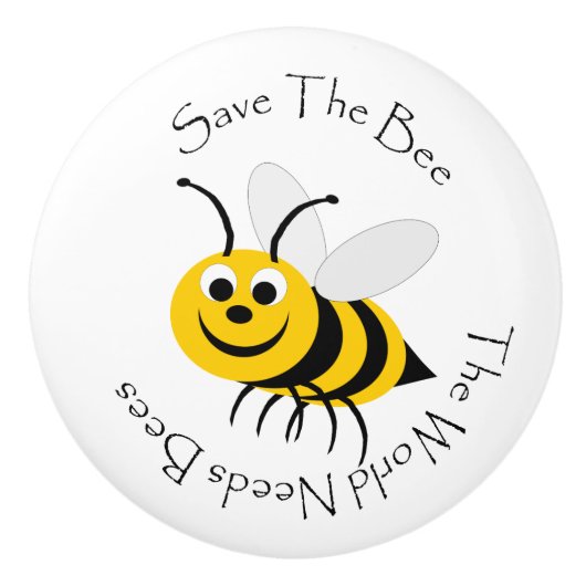 Sparen de bijen keramische knop (Voorkant)