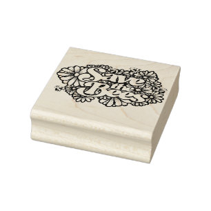 Sparen de bijen paarse Daisy Flower Art Bee Love Rubberstempel