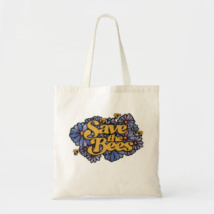 Sparen de bijen paarse Daisy Flower Art Bee Love Tote Bag