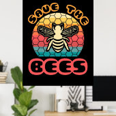 Sparen de bijen poster (Thuiskantoor)