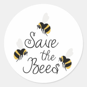 Sparen de bijen ronde sticker