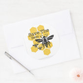 Sparen de bijen ronde sticker (Envelop)