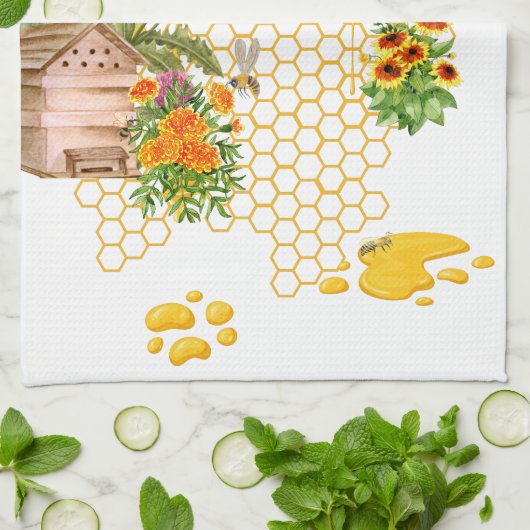 Sparen de bijen theedoek (Gevouwen)