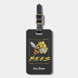 Sparen de bijen voor de bijenteelt en de apotheker bagagelabel