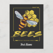 Sparen de bijen voor de bijenteelt en de apotheker feestdagenkaart (Voorkant)