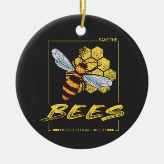 Sparen de bijen voor de bijenteelt en de apotheker keramisch ornament (Voorkant)