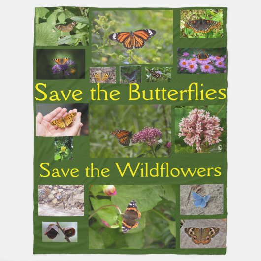 Sparen de Blanket van de Foto van Butterflies van  Fleece Deken (Voorkant)