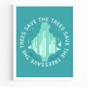 Sparen de Blauwgroen Circulaire Bosbouw Moderne Ec Poster