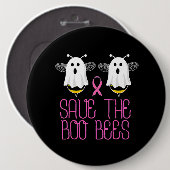 Sparen de Boe-bijen-borstkankerhalloween Ronde Button 6,0 Cm (Voorkant /achterkant)