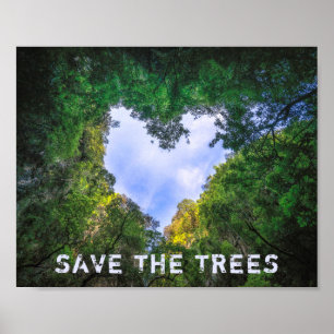 Sparen de bomen bos het landschap van het hart Eco Poster