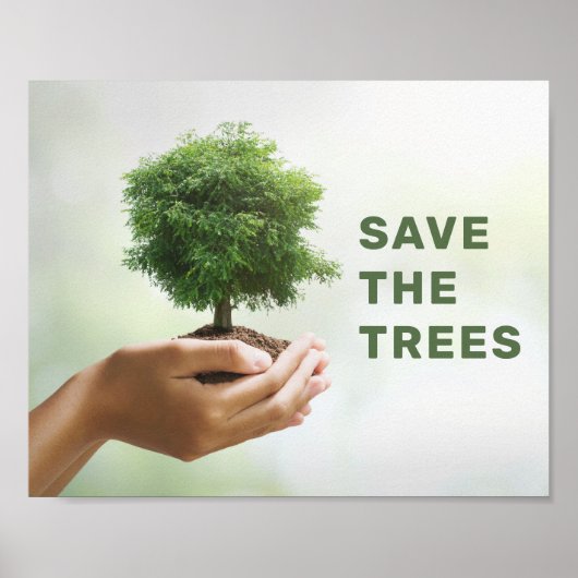 Sparen de Bomen Hands Holding Tree Eco Poster (Voorkant)