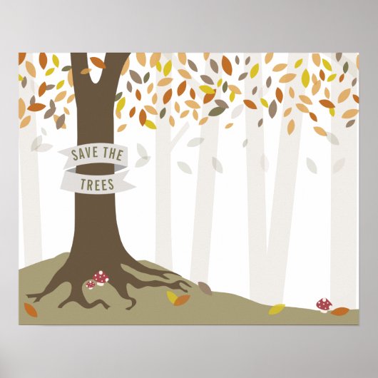 Sparen de bomen herfst Herfst bos Poster (Voorkant)
