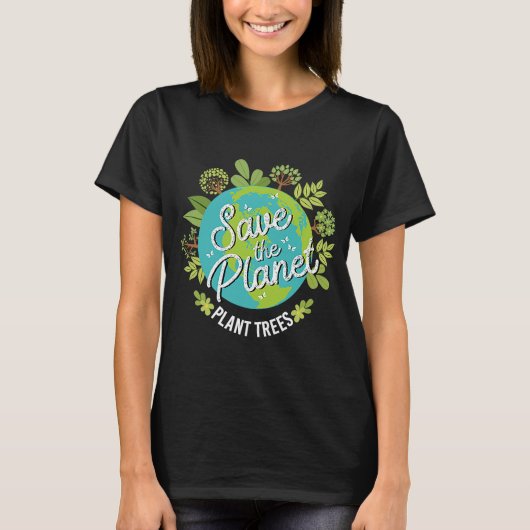 Sparen de Bomen van het Plant van de Planet T-shirt (Voorkant)